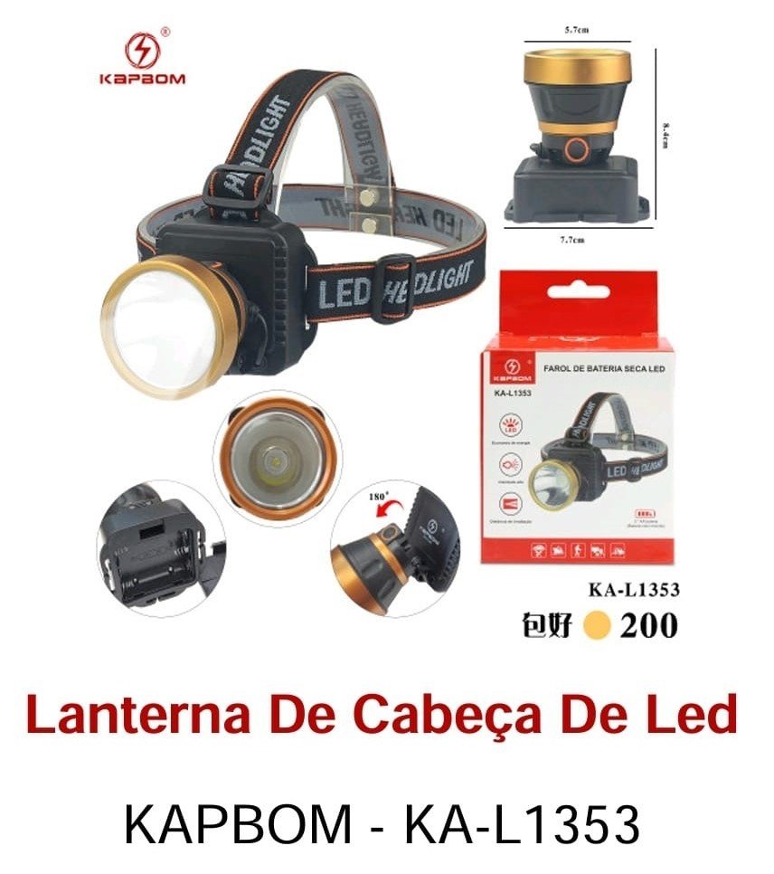 LANTERNA DE CABEÇA DE LED KAPBOM 