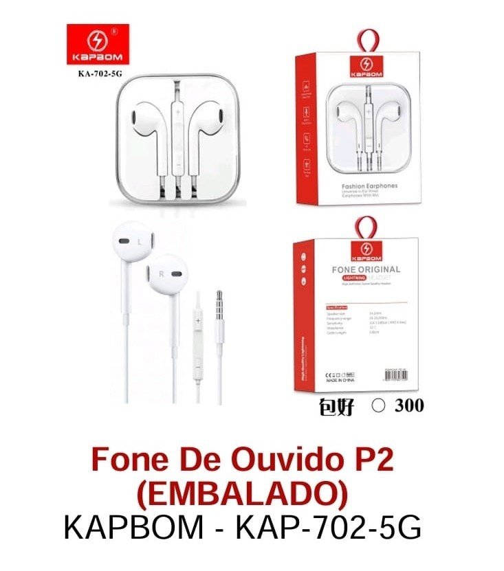 FONE DE OUVIDO KAPBOM P2 