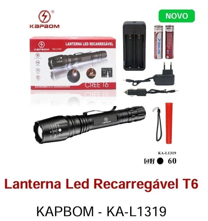 LANTERNA LED T6 KAPBOM