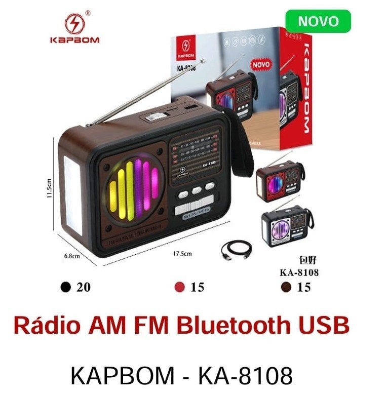 RADIO AM/FM E BLUETOOTH