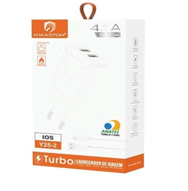 CARREGADOR H'MATON 2USB IPHONE TURBO