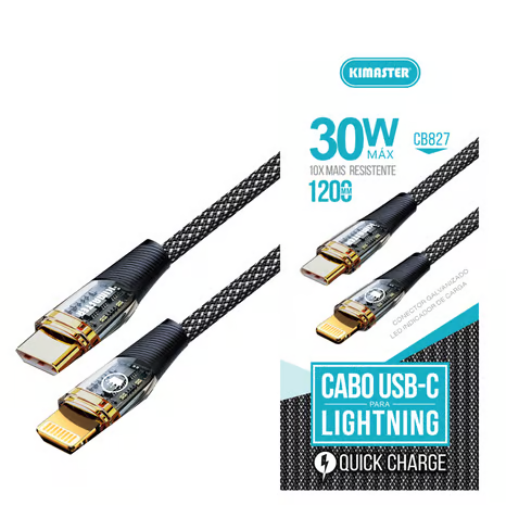 CABO USB-C LIGHTNING 30W KIMASTER