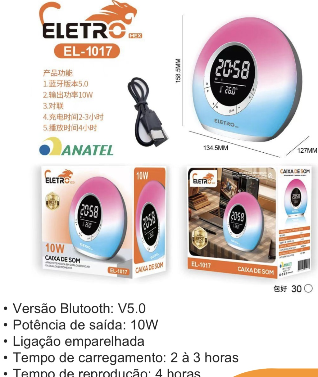 CAIXA DE SOM ELETRO 10W 