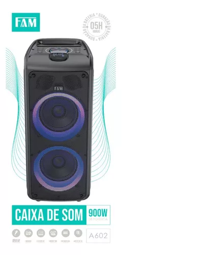 CAIXA DE SOM FAM 900W