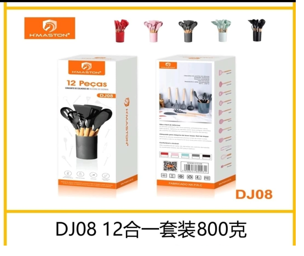 CONJUNTO DE COLHERES DE SILICONE 12 PEÇAS DJ08 