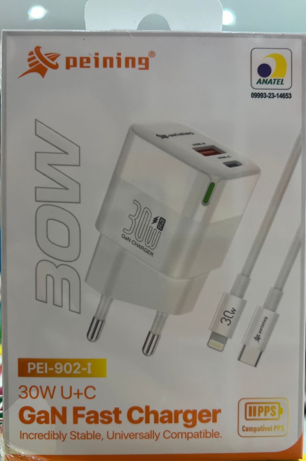 CARREGADOR 30W USB+USB/C PEINING