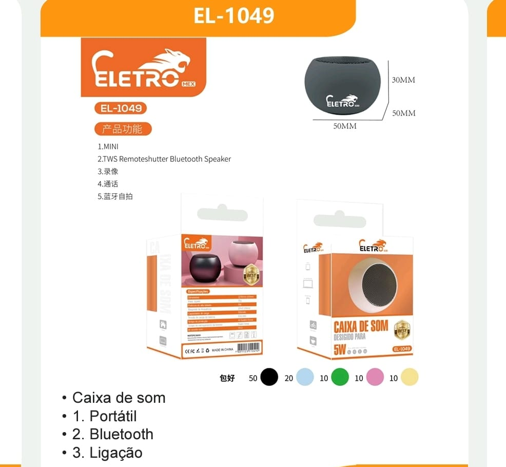 MINI CAIXA DE SOM PORTATIL ELETRO 