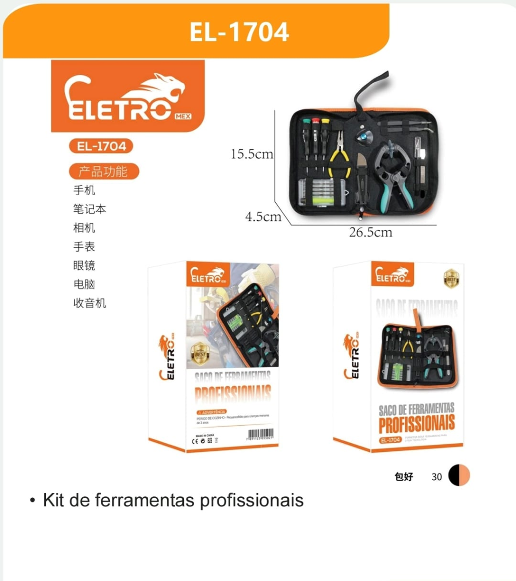 KIT DE FERRAMENTAS PROFISSIONAIS ELETRO