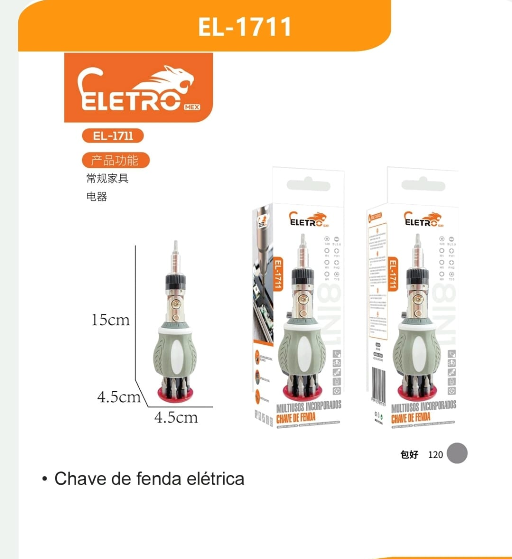 CHAVE DE FENDA ELETRICA ELETRO 