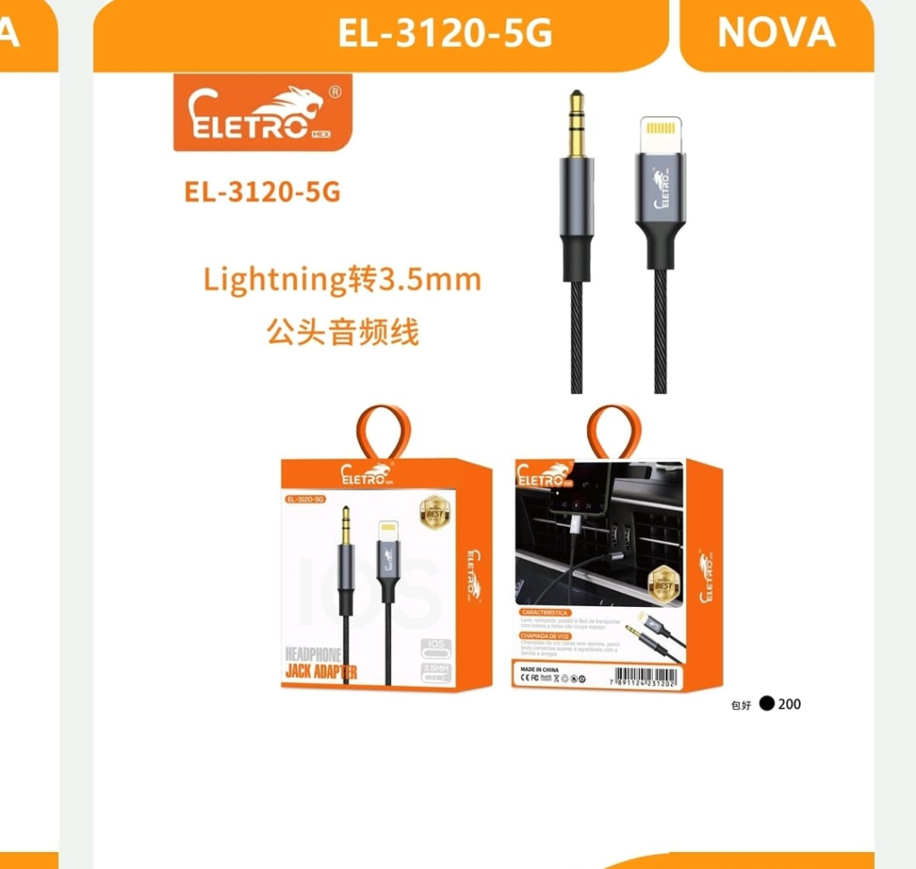 ADAPTADOR P2 LIGHTNING ELETRO 