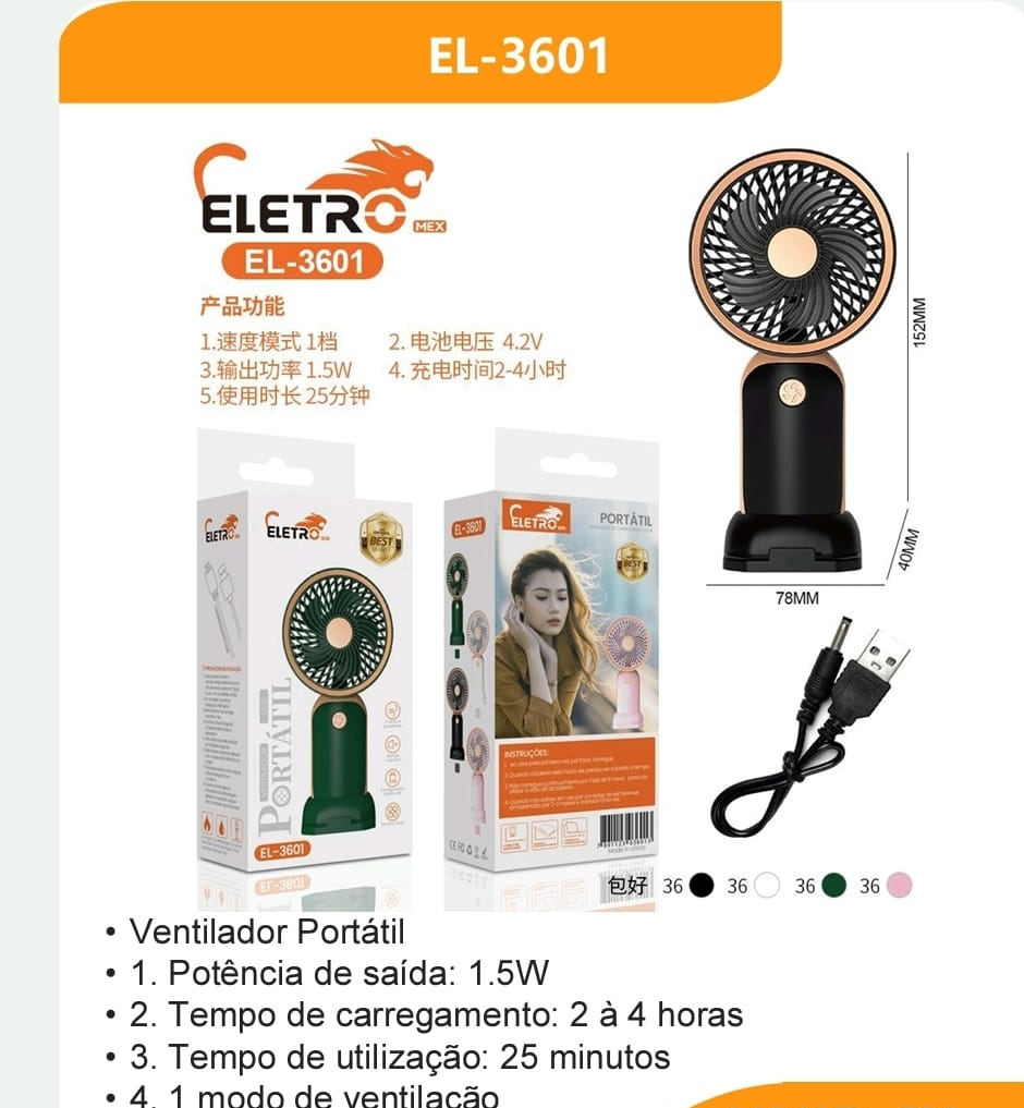 VENTILADOR PORTATIL 1.5W ELETRO