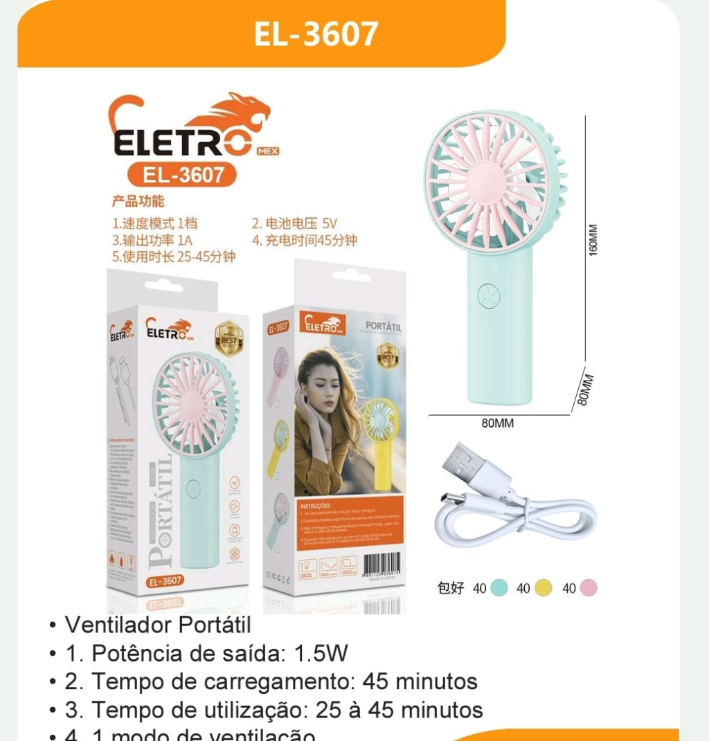 VENTILADOR PORTÁTIL ELETRO 