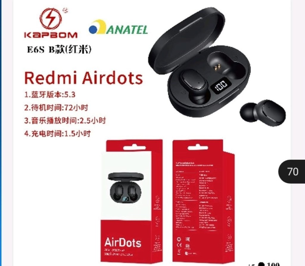 FONE BLUETOOTH REDMI AIRDOTS KAPBOM