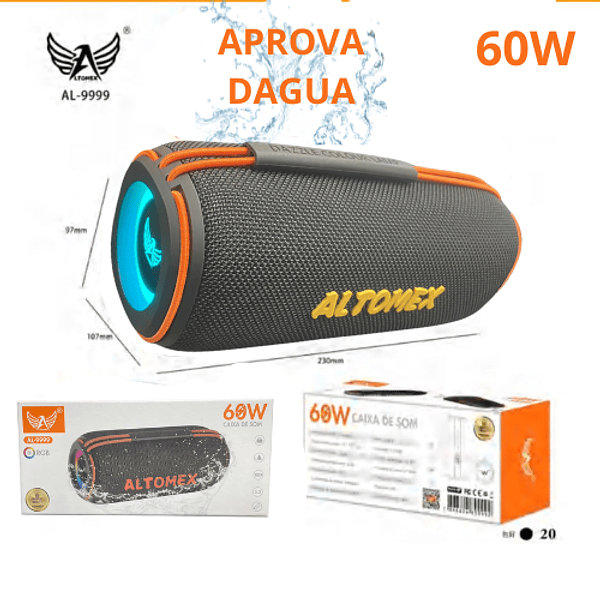 CAIXA DE SOM BLUETOOTH A PROVA D'ÁGUA ALTOMEX