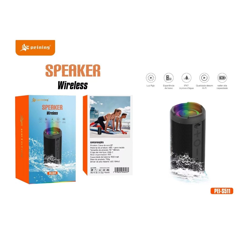 CAIXA DE SOM BLUETOOTH PEINING