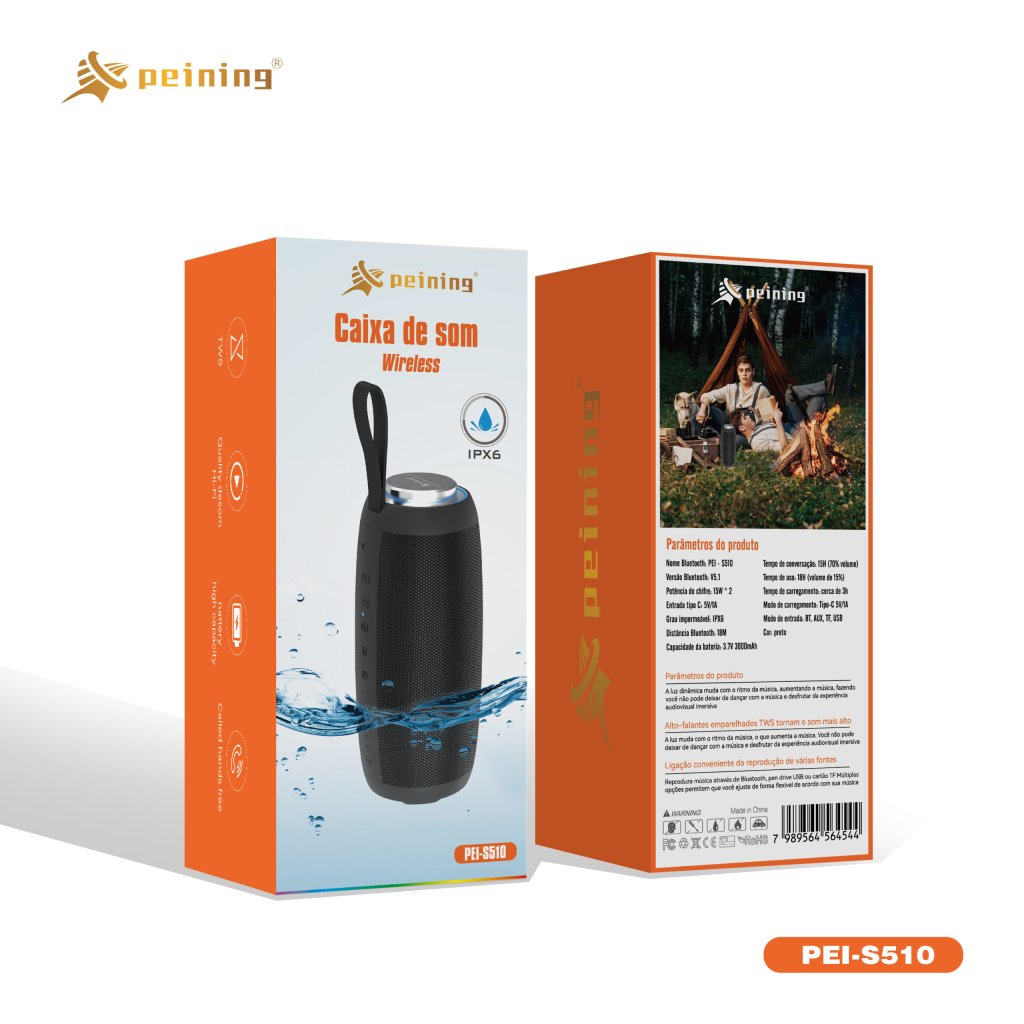 CAIXA DE SOM BLUETOOTH PEINING 