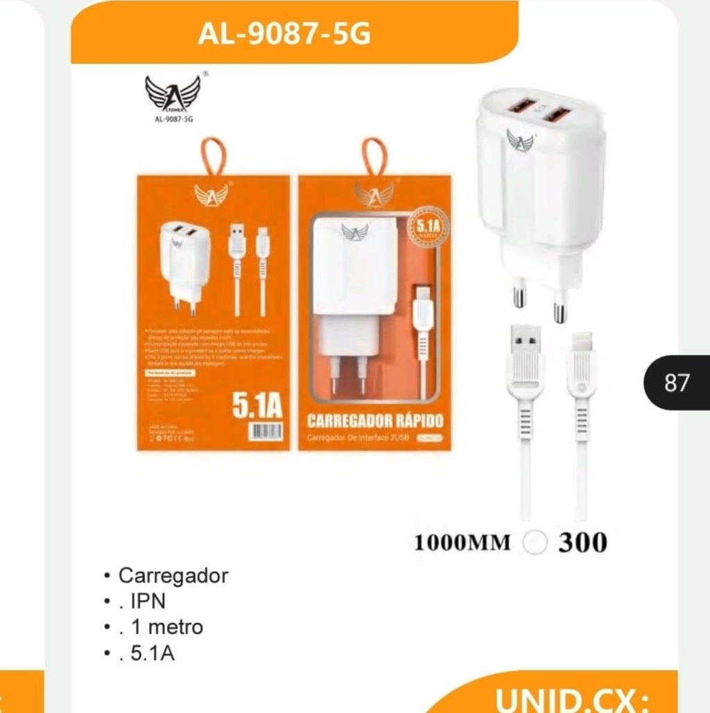 CARREGADOR LIGHTNING ALTOMEX