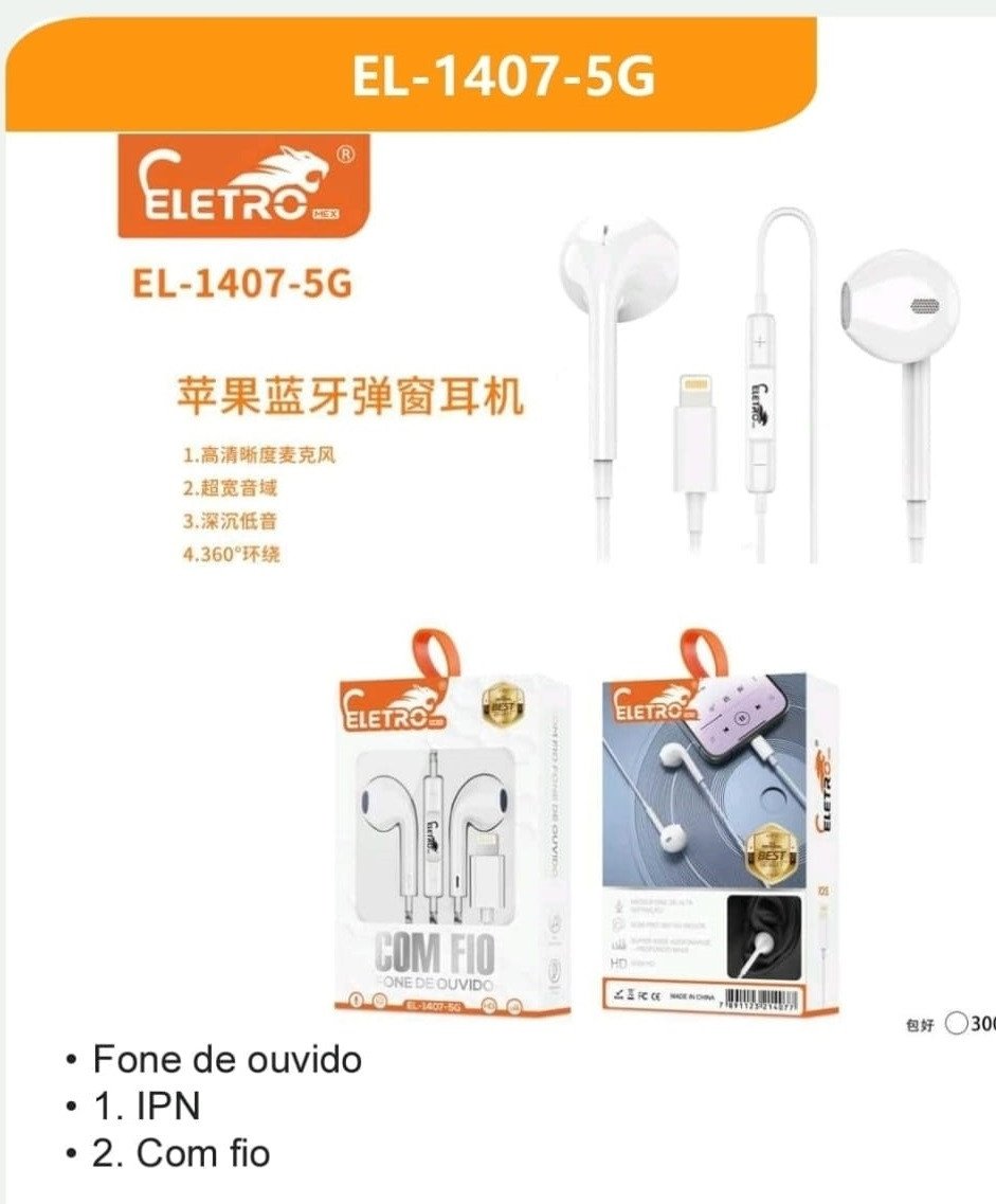 FONE DE OUVIDO LIGHTNING ELETRO