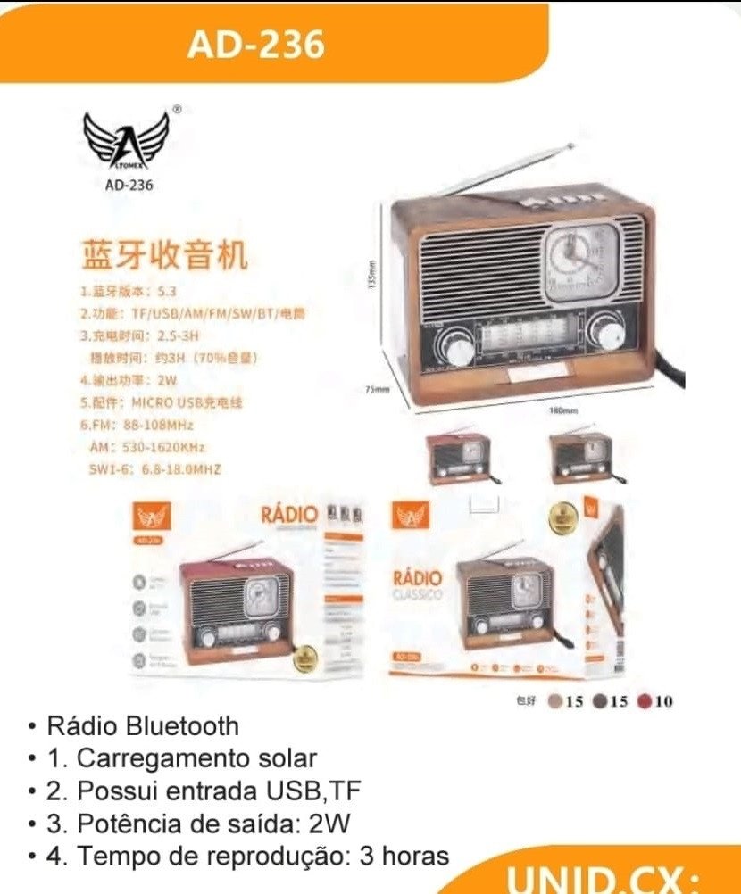 RÁDIO BLUETOOTH ALTOMEX