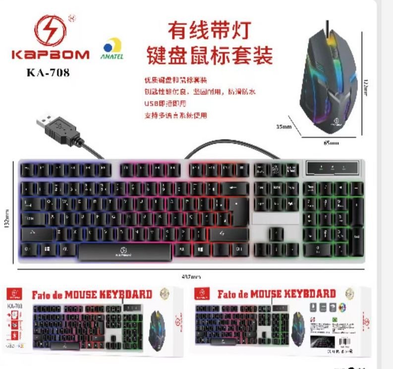 KIT TECLADO+MOUSE KEYBOARD RGB KAPBOM
