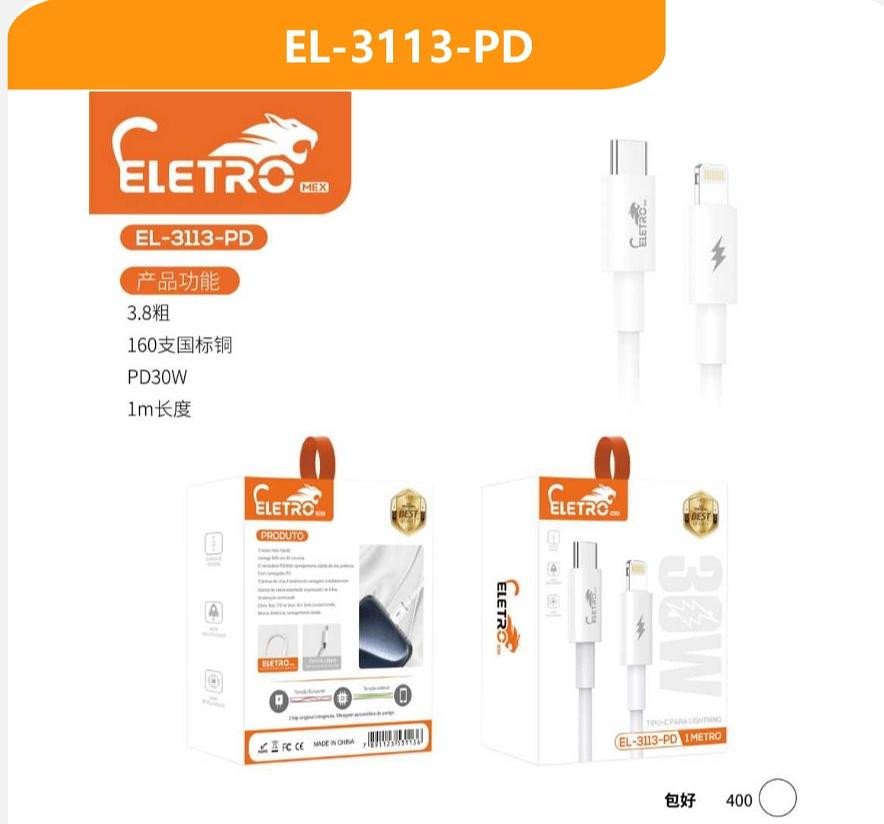 CABO USB-C LIGHTNING 30W ELETRO