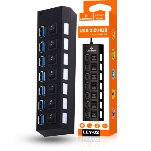 HUB USB 2.0 7 PORTAS LEHMOX