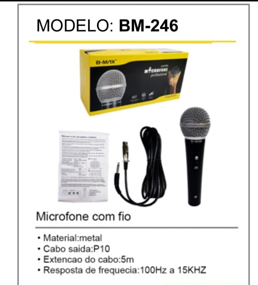 MICROFONE PROFISSIONAL COM FIO B-MAX