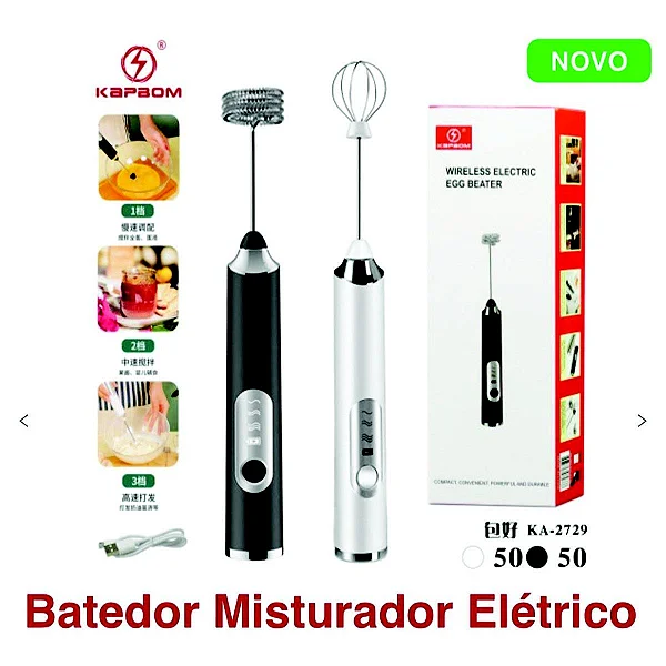 BATEDOR MISTURADOR ELÉTRICO PORTÁTIL USB KAPBOM