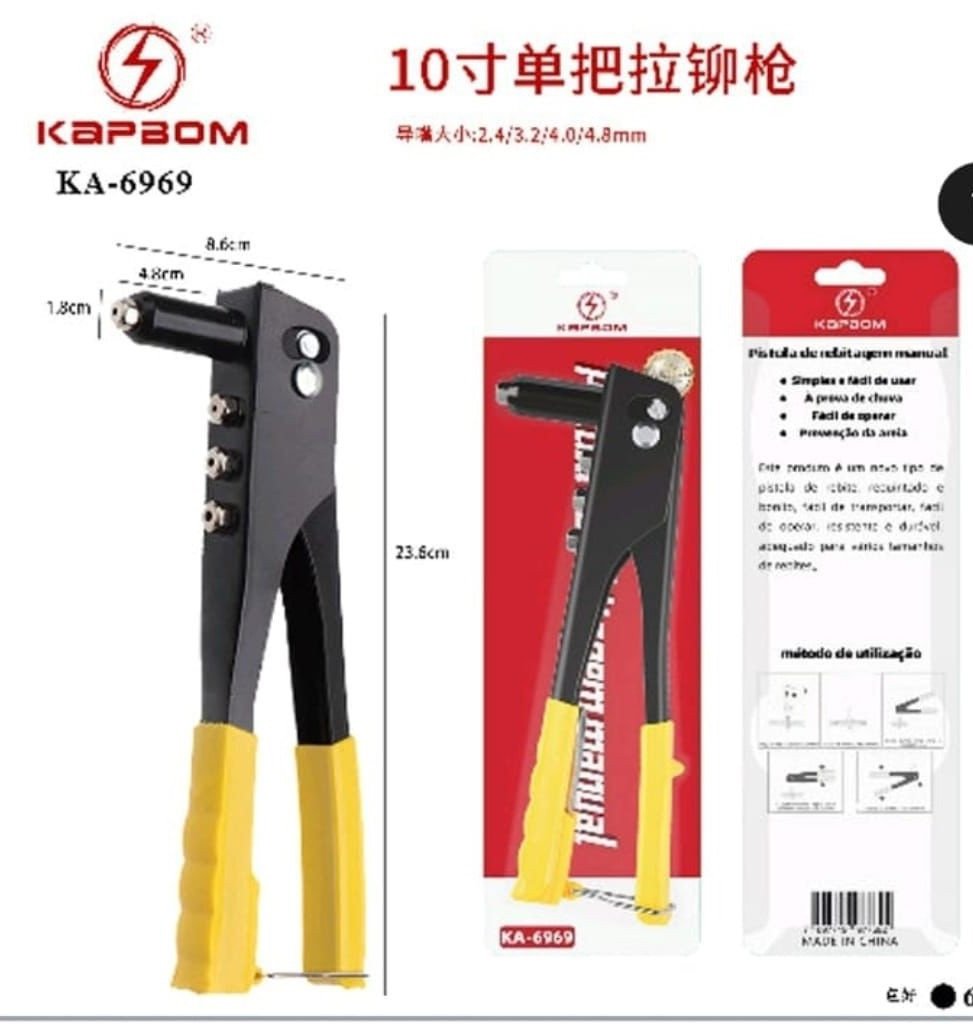 PISTOLA DE REBITE DE 10POL DE ALAVANCA UNICA KAPBOM 