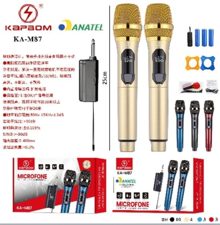 MICROFONE SEM FIO DINÂMICO  KAPBOM