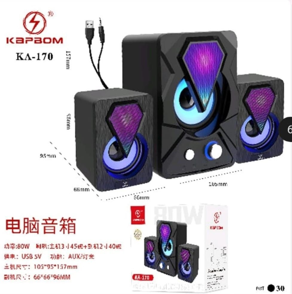 CAIXA DE SOM PARA PC/NOTEBOOK 80W KAPBOM 
