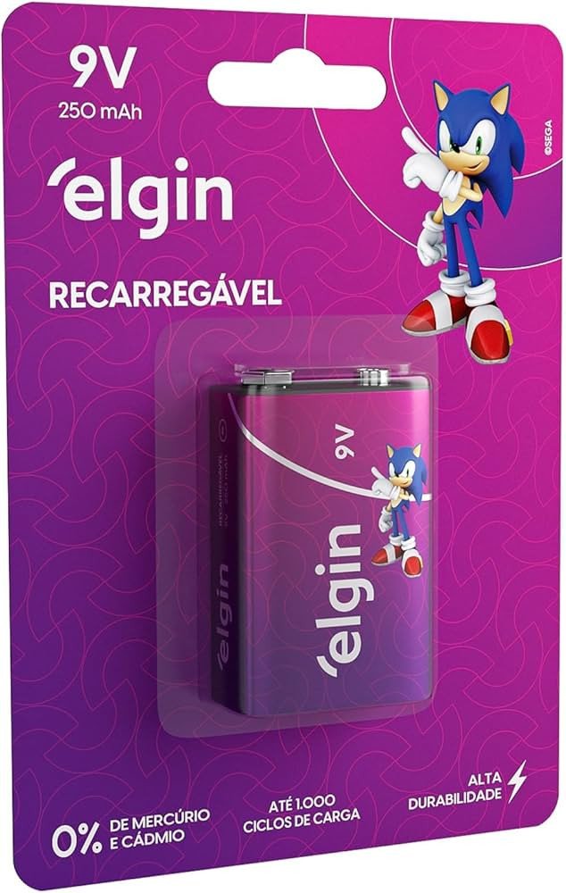 BATERIA 9V RECARREGÁVEL ELGIN