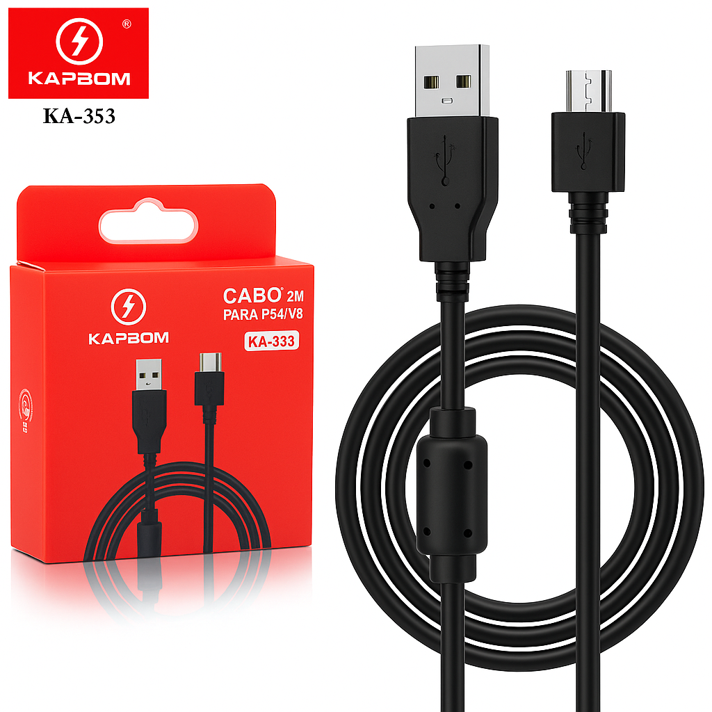 CABO USB COM FILTRO PARA PS4 KAPBOM
