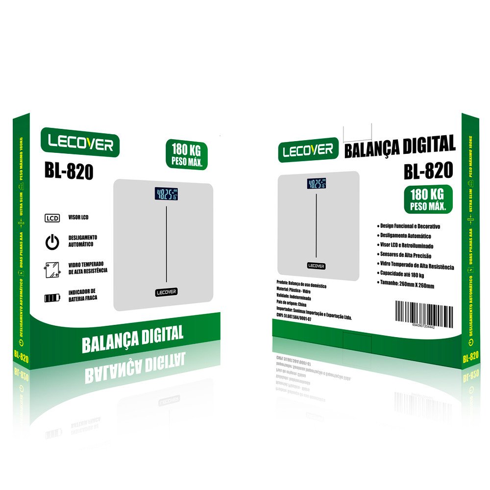BALANÇA DIGITAL CORPORAL 180KG LECOVER