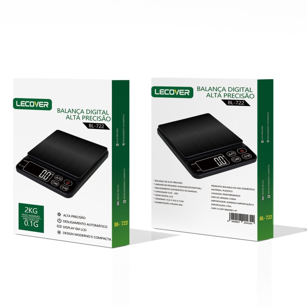 BALANÇA DIGITAL ALTA PRECISÃO 2KG LECOVER