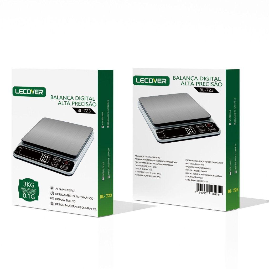 BALANÇA DIGITAL ALTA PRECISÃO 3KG LECOVER