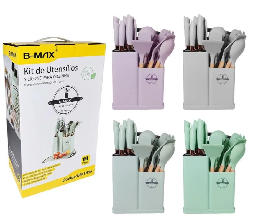KIT UTENSÍLIOS DE SILICONE PARA COZINHA B-MAX