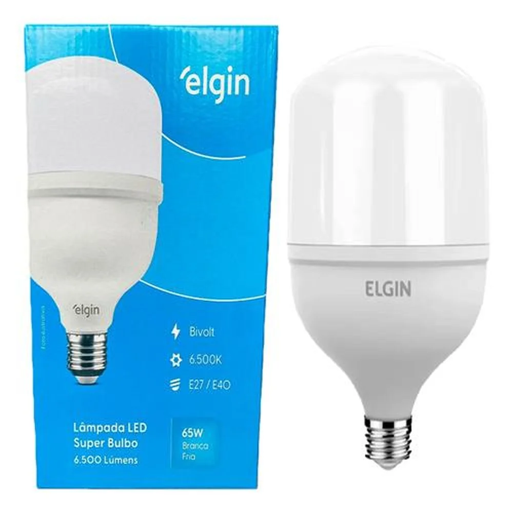 LÂMPADA BULBO LED T 65W BIVOLT 6500K LD ELGIN
