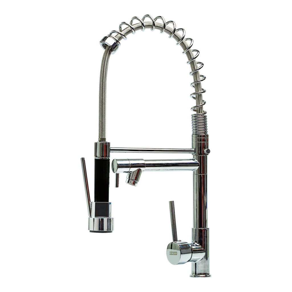 TORNEIRA GOURMET COZINHA SPRAY MONOCOMANDO PRATA E INOX KAPBOM