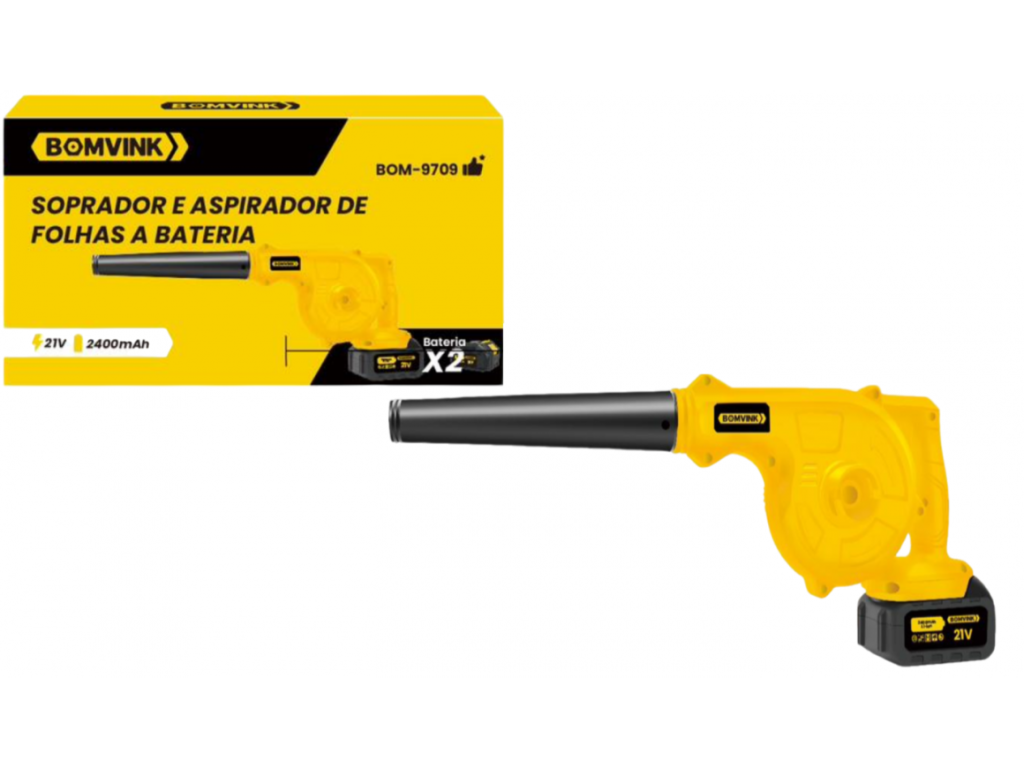 SOPRADOR E ASPIRADOR DE FOLHAS 21V 2400MAH BOMVINK