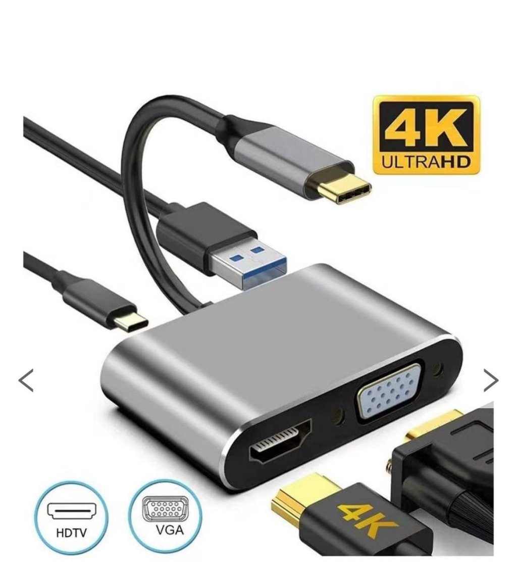 ADAPTADOR CONVERSOR USB TIPO C PARA VGA+HDMI ALTOMEX