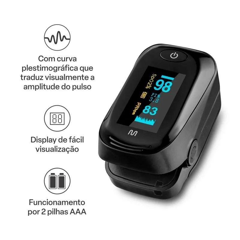 OXÍMETRO DE PULSO DIGITAL MEDIDOR DE SATURAÇÃO 