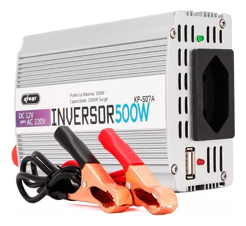 INVERSOR AUTOMOTIVO DE TENSÃO 12V PARA CARRO 220V 500W 60HZ KNUP