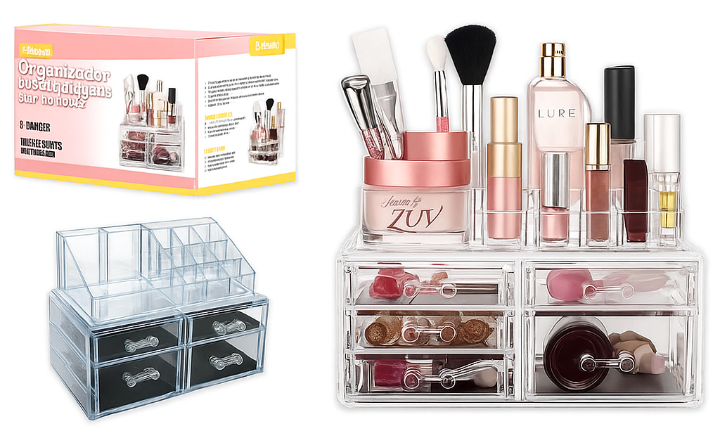 ORGANIZADOR DE MAQUIAGENS E COSMÉTICOS B-MAX