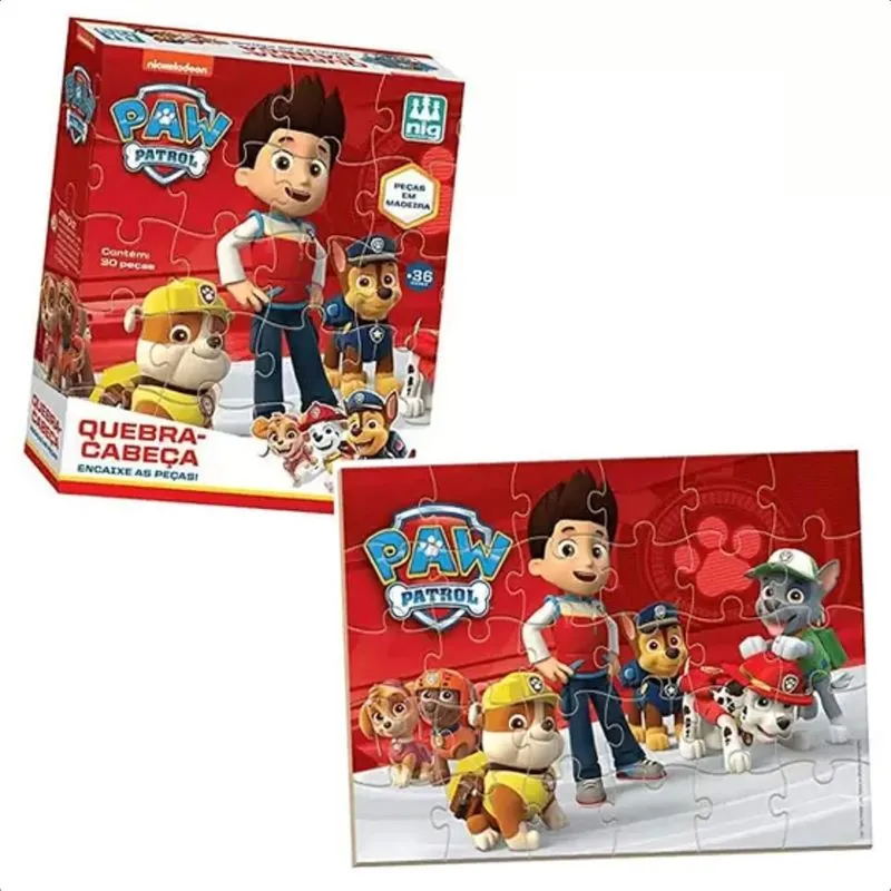 QUEBRA-CABEÇA MADEIRA PATRULHA CANINA 30 PEÇAS - NIG