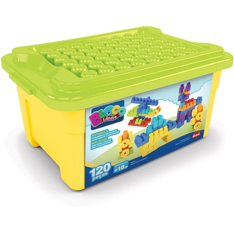 BRINQUEDO PARA MONTAR SUPER CAIXA DIVERTIDA 120 PEÇAS - DISMAT