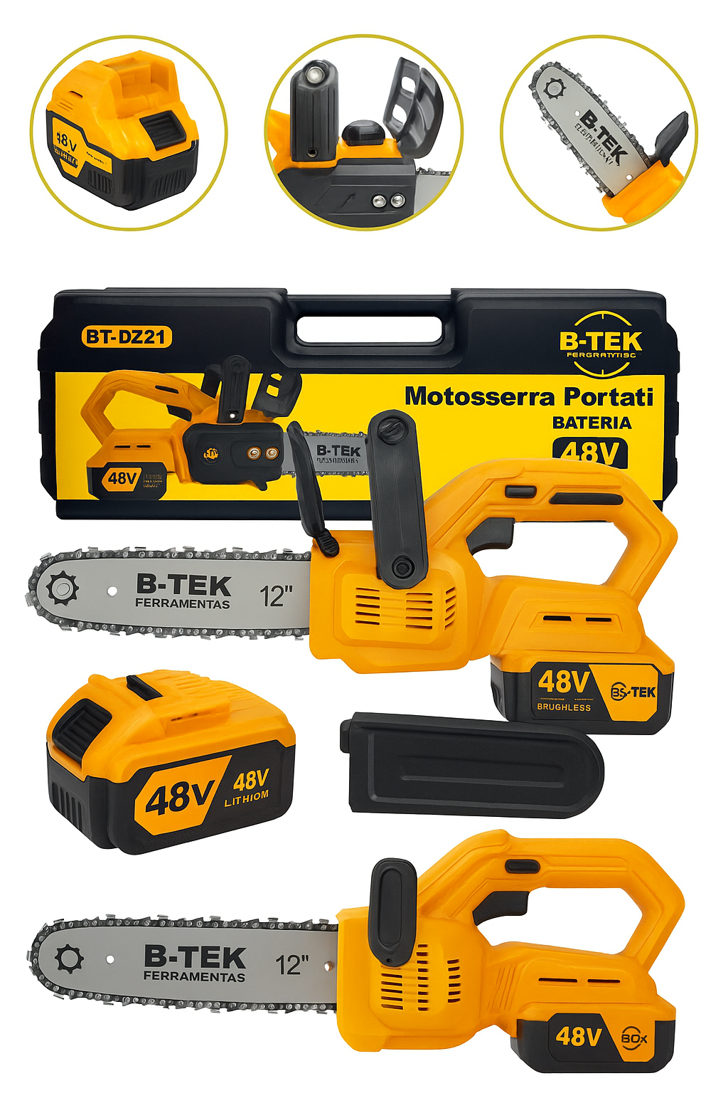 MOTOSSERRA PORTÁTIL 48V B-TEK