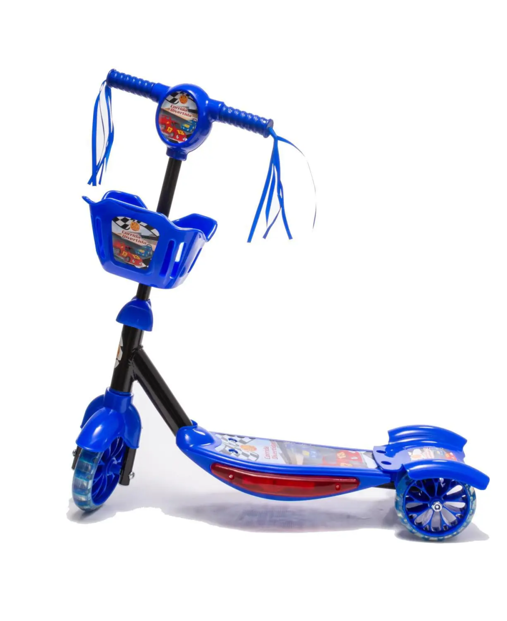 PATINETE AZUL COM LUZ, SOM E CESTA - DM TOYS