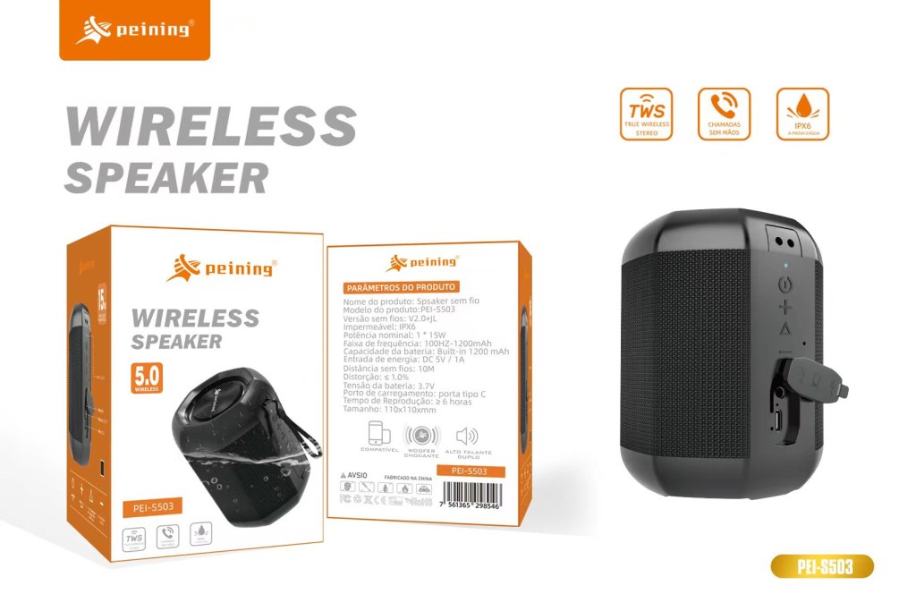 CAIXA DE SOM WIRELESS PEINING