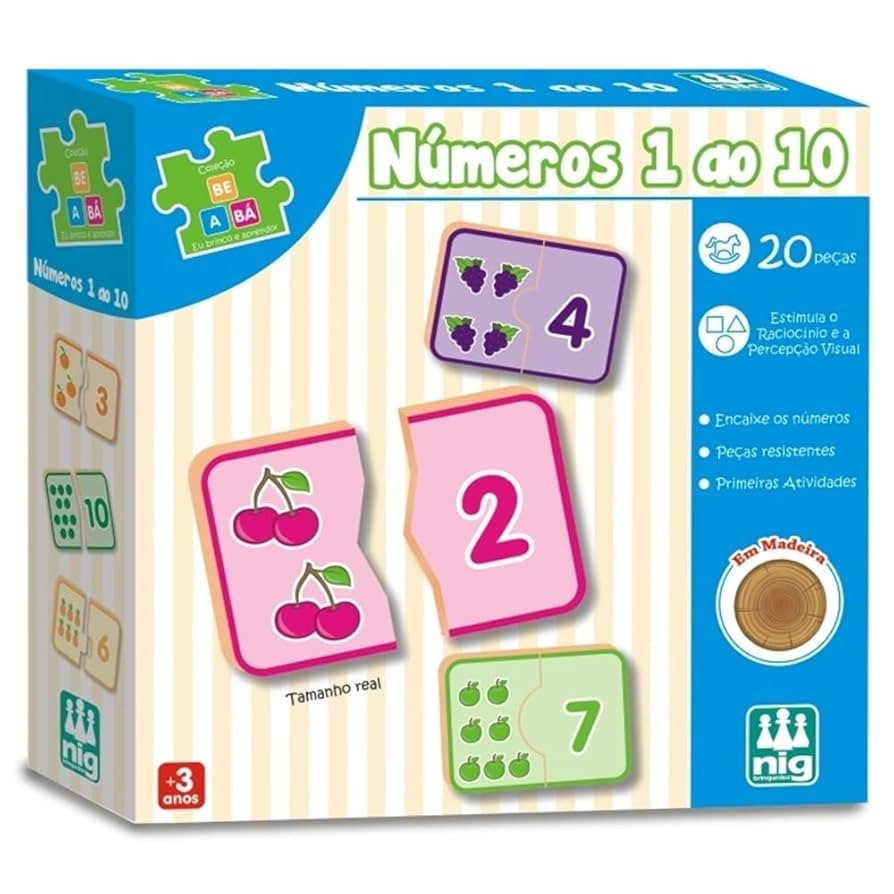 BRINQUEDO EDUCATIVO NÚMEROS 0 A 10 - NIG BRINQUEDOS 